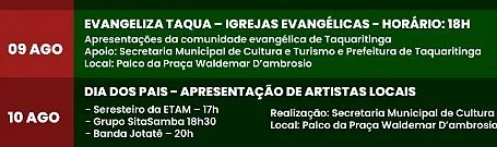 FESTA DA CIDADE – HOJE (09) E AMANHÃ (10)