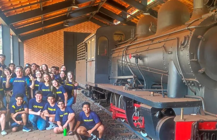Alunos do Colégio Objetivo exploram cultura e memória ferroviária em viagem pedagógica