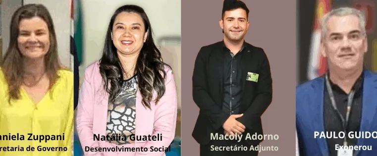 Daniela Zuppani assume Secretaria de Governo; Natália Guateli vai comandar o Desenvolvimento Social e Macoly Adorno será o novo adjunto