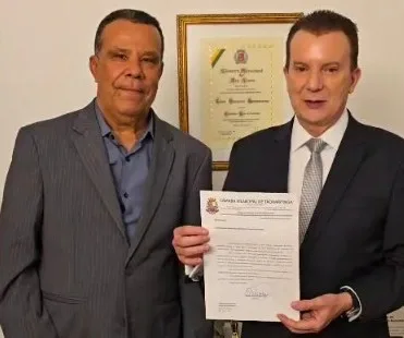 Vice-presidente da Câmara de Taquaritinga, vereador Raimundo do Rancho, visita deputado Celso Russomanno em São Paulo
