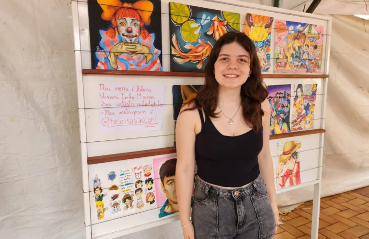 Talento precoce brilha na 1ª Feira Cultural de Taquaritinga: Heloisa encanta com seus desenhos