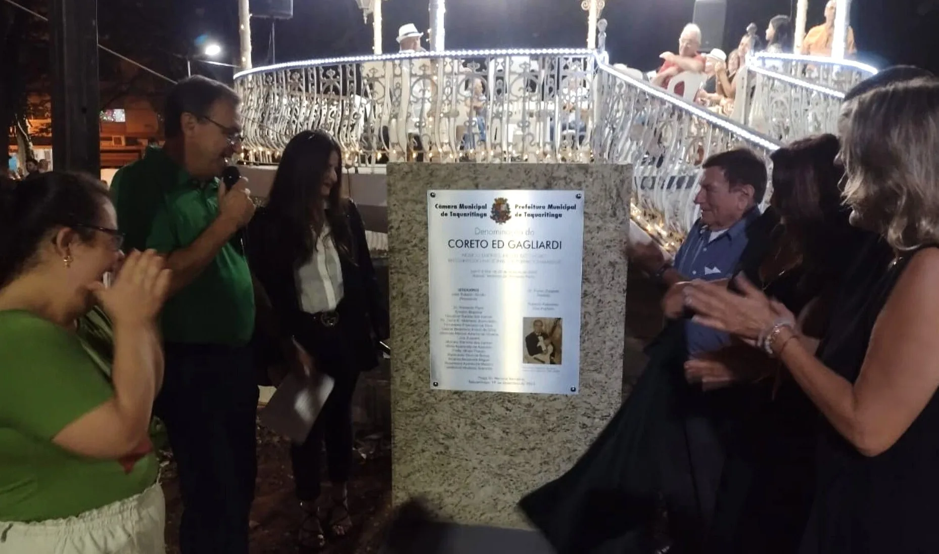 
  Coreto da Praça Dr. Horácio Ramalho ganha nome de Ed Gagliardi em noite de samba e memória