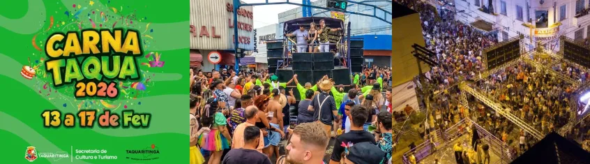 
  Carnaval 2026 em Taquaritinga terá programação diversificada para todas as idades