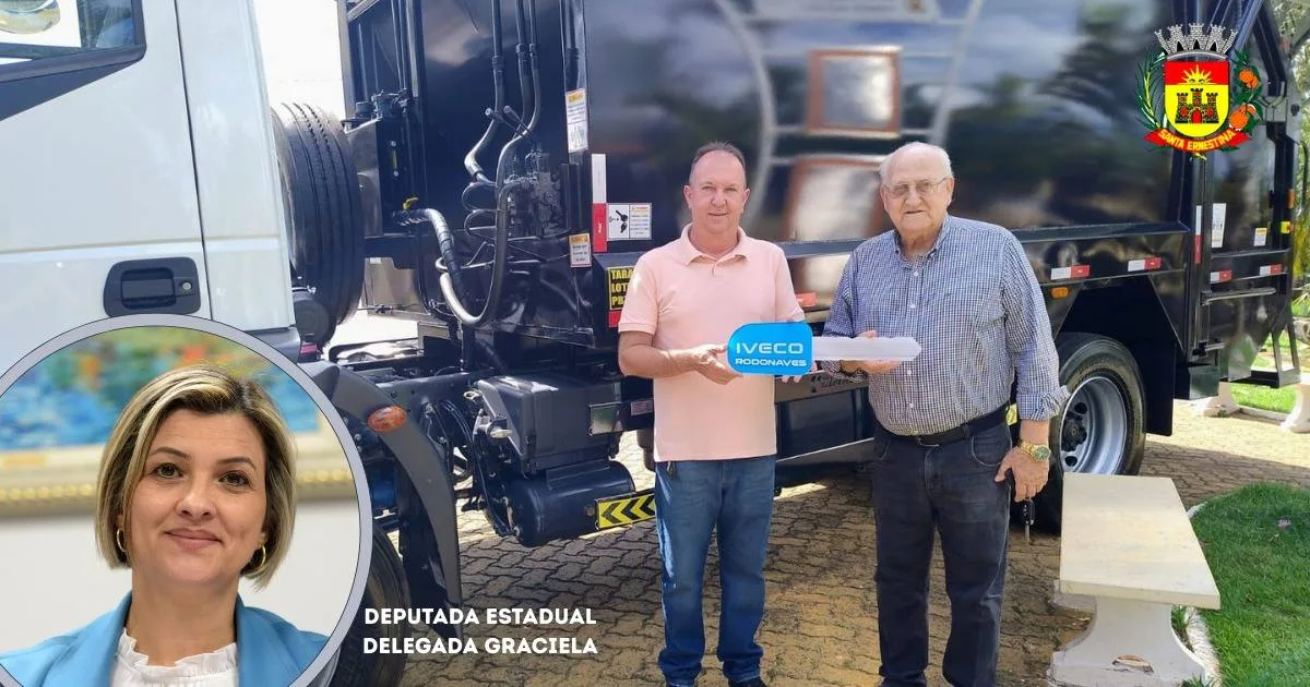 
  A pedido de Zé do Tito, Santa Ernestina conquista novo caminhão coletor de lixo 0km