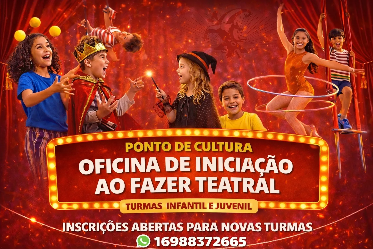 
  Inscrições abertas para Oficina de Iniciação ao Fazer Teatral
