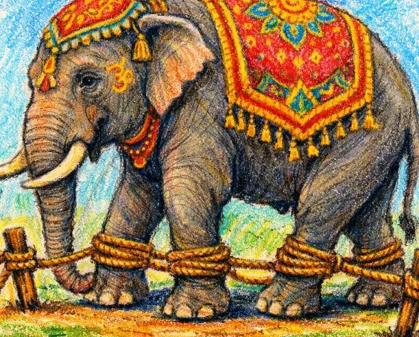 O elefante e a corda