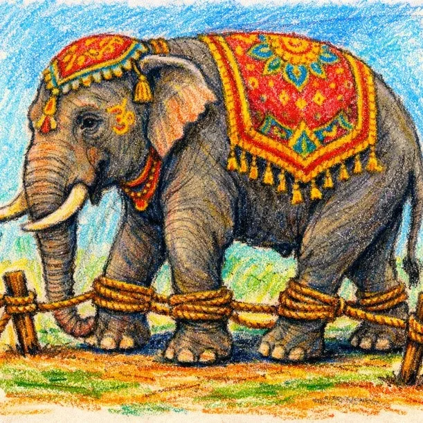 
  O elefante e a corda
