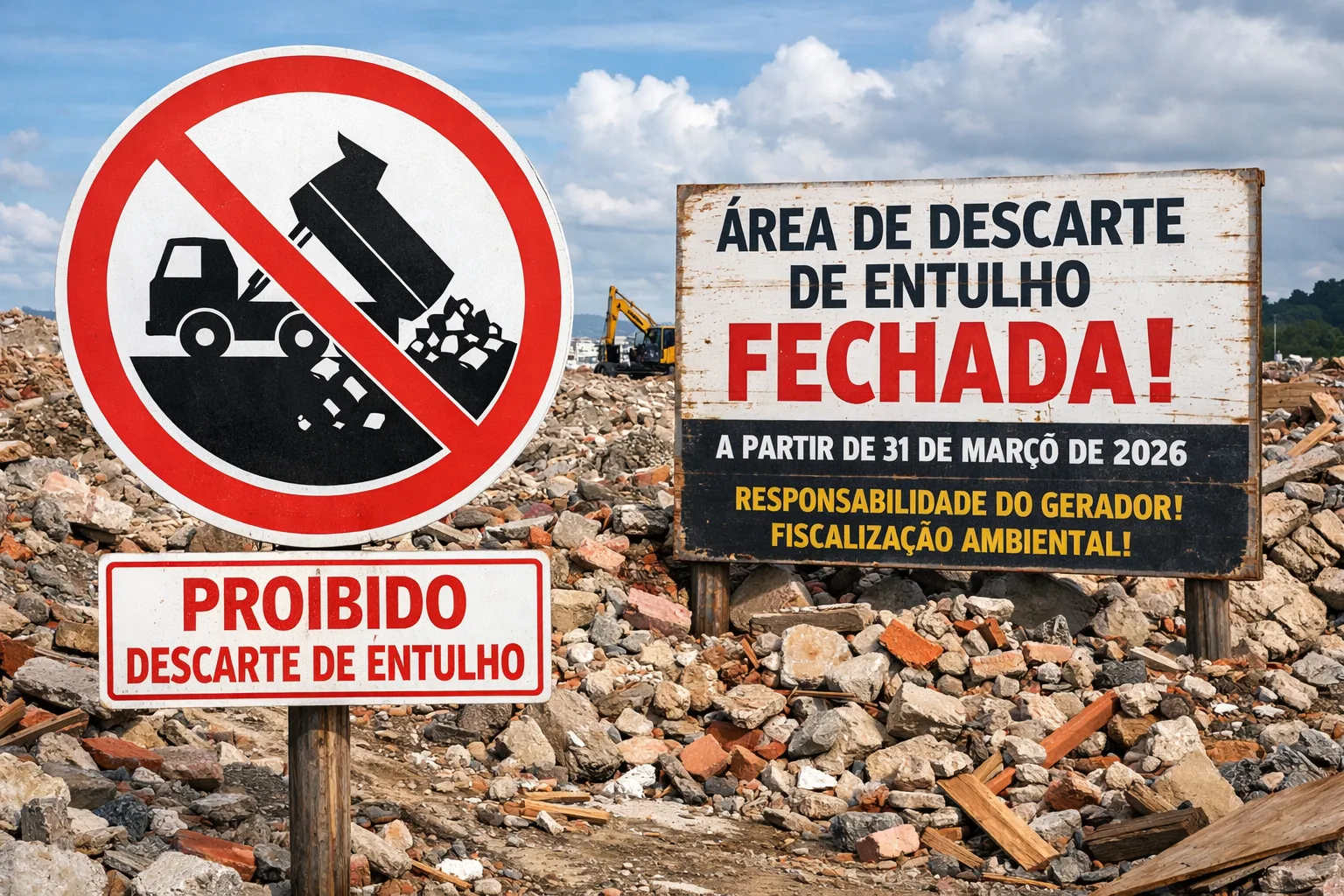 
  Prefeitura encerra área de descarte de entulho do município