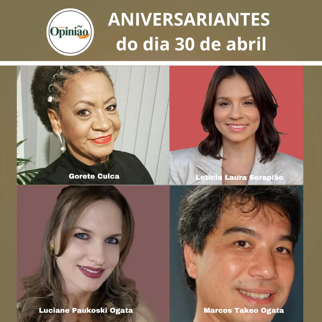 
  ANIVERSARIANTES do dia 30 de abril
