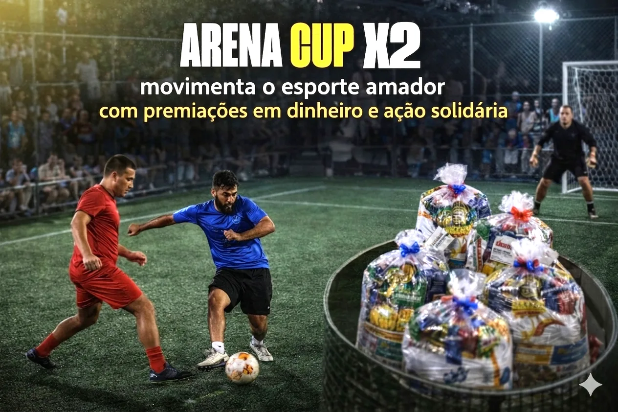 
  Arena Cup X2 movimenta o esporte amador com premiações em dinheiro e ação solidária