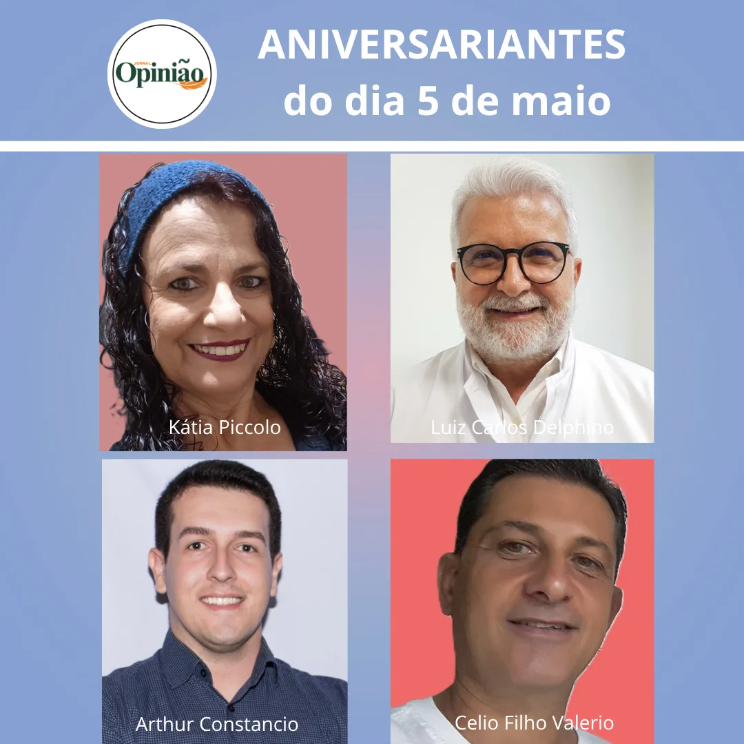 
  ANIVERSARIANTES do dia 5 de maio
