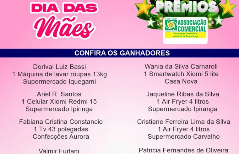 ACIT divulga ganhadores da campanha especial de Dia das Mães