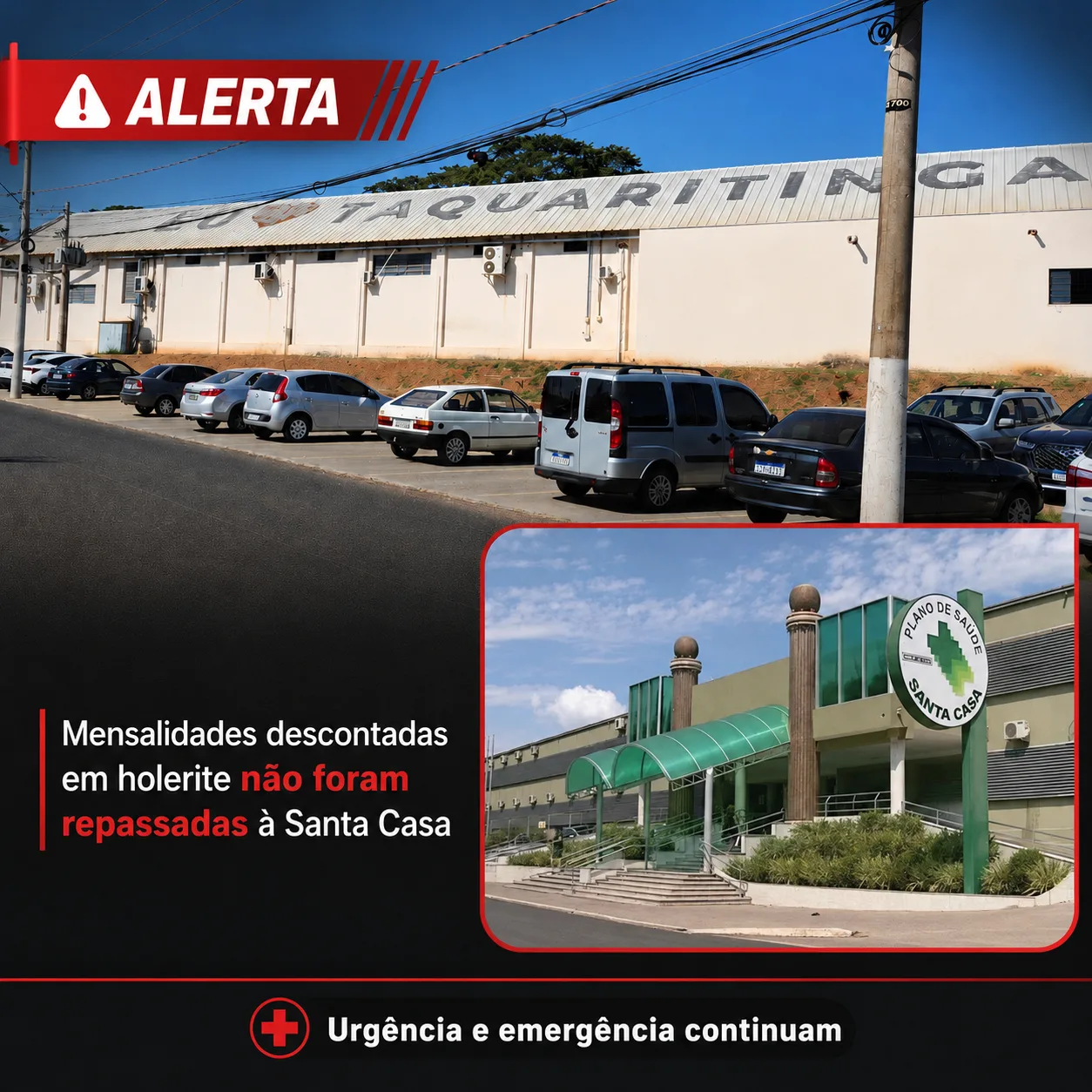 
  Servidor paga, Prefeitura não repassa e Santa Casa suspende atendimentos dos servidores ativos