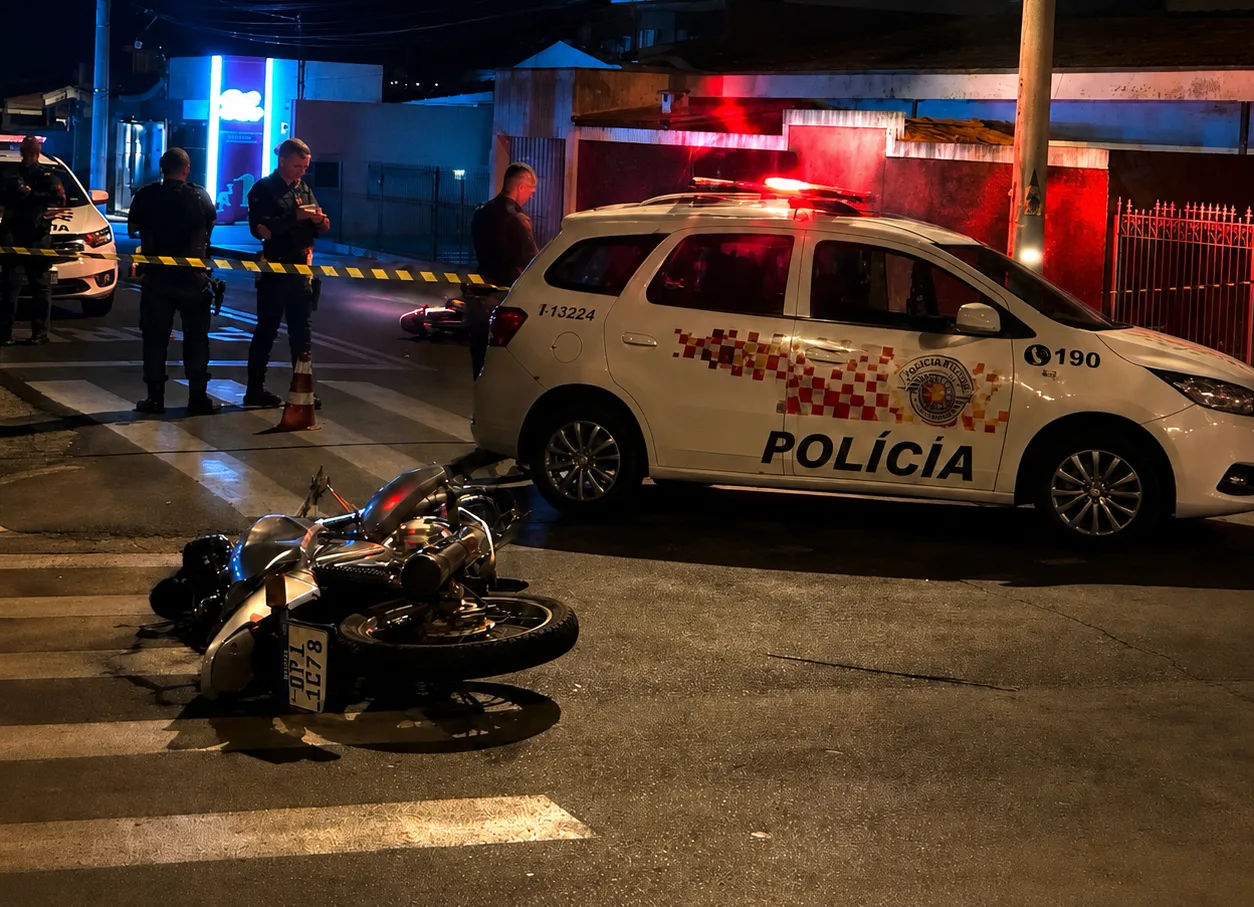 
  Jovem fica ferida em colisão entre motocicleta e viatura da PM