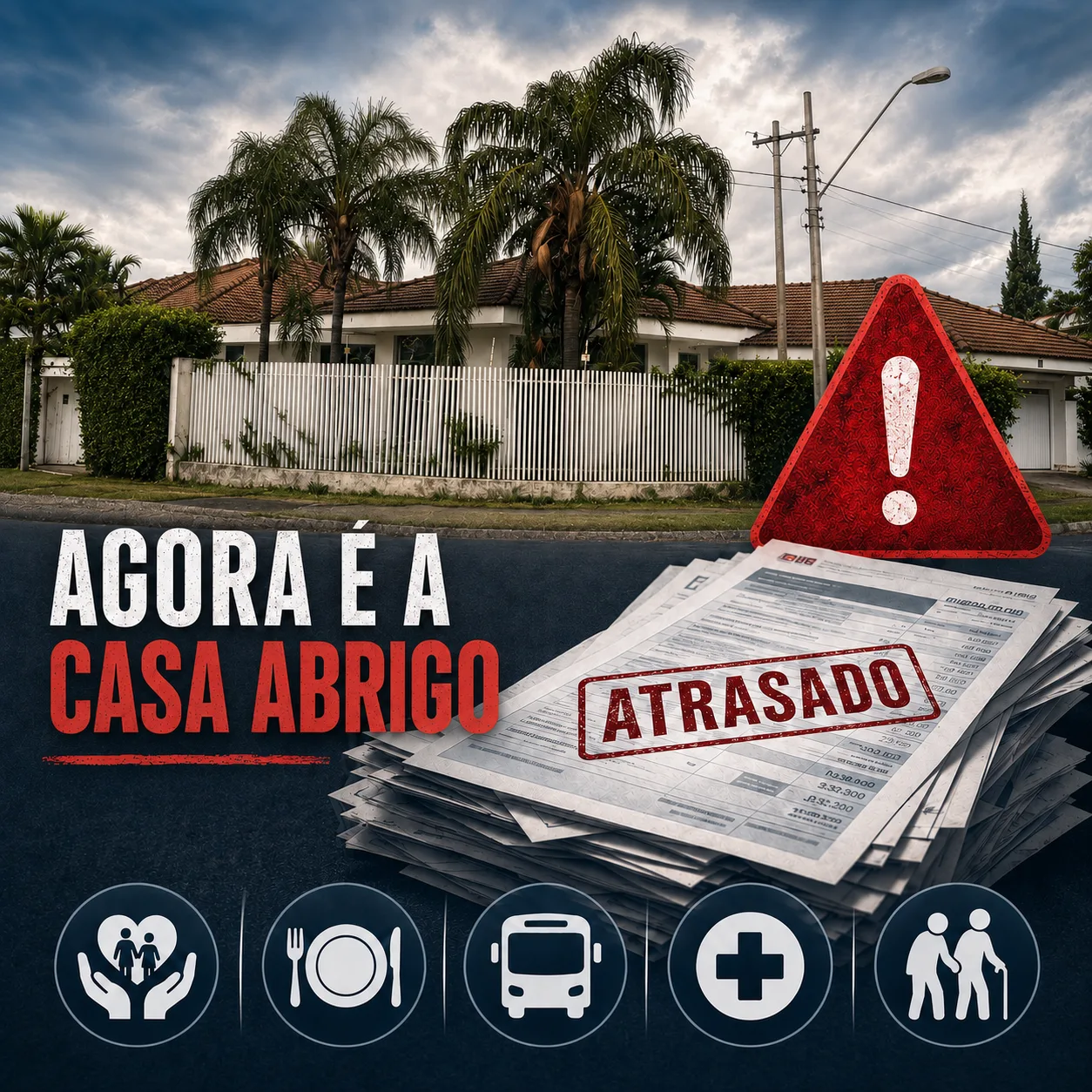 
  Atrasos se acumulam e agora atingem serviços da Casa Abrigo