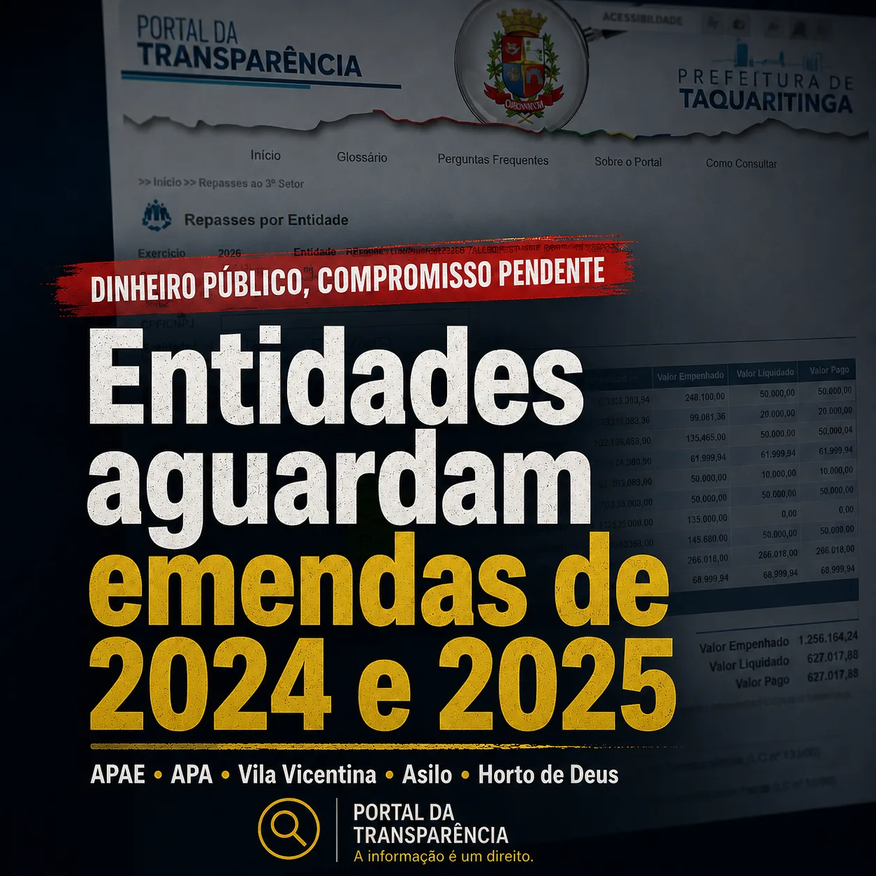 
  Emendas Impositivas de 2024 e 2025 ainda não chegaram ao destino