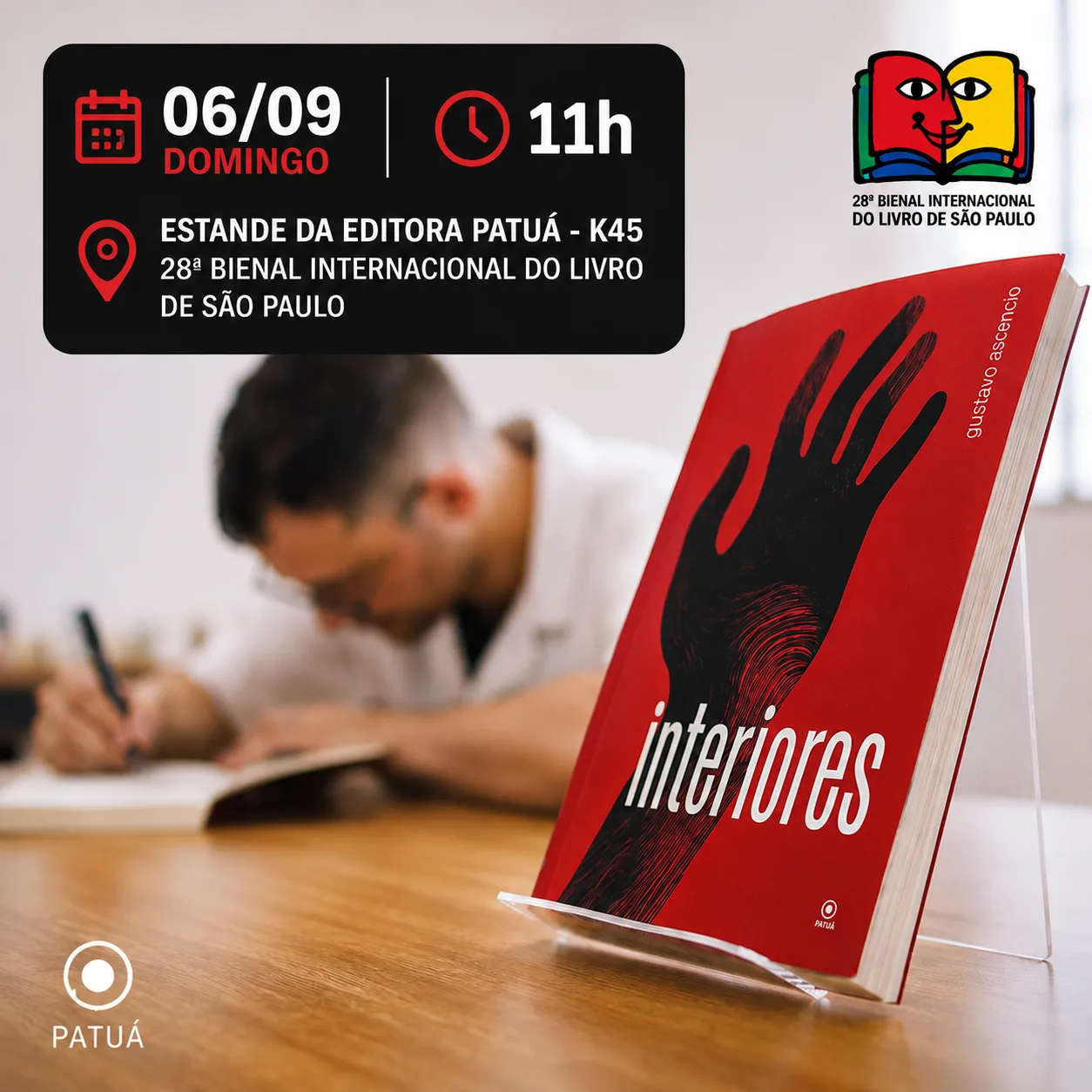 
  Gustavo Ascencio autografa “Interiores” na Bienal Internacional do Livro de São Paulo