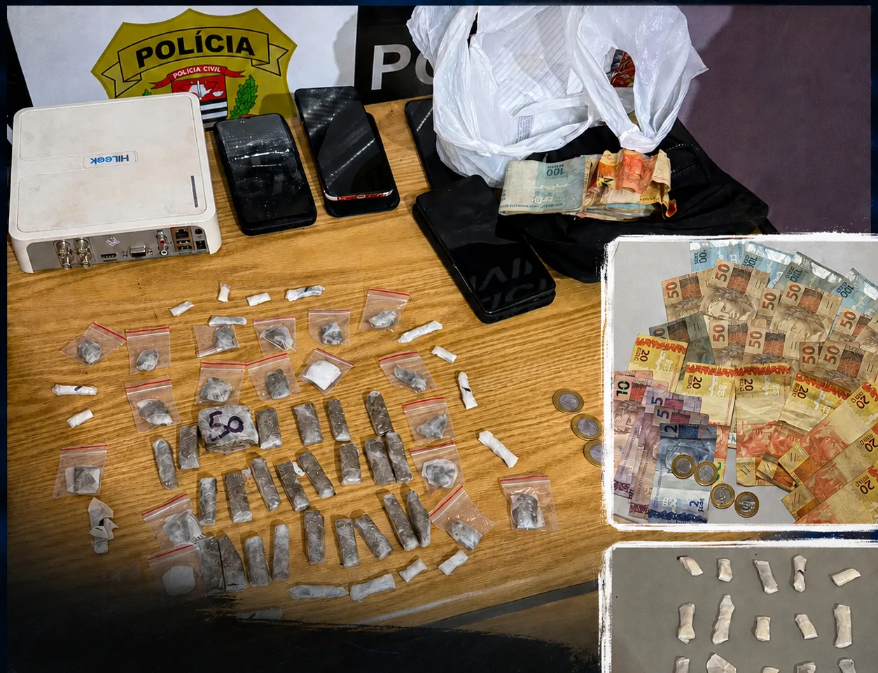 
  Operação conjunta apreende drogas e dinheiro no Jardim do Bosque