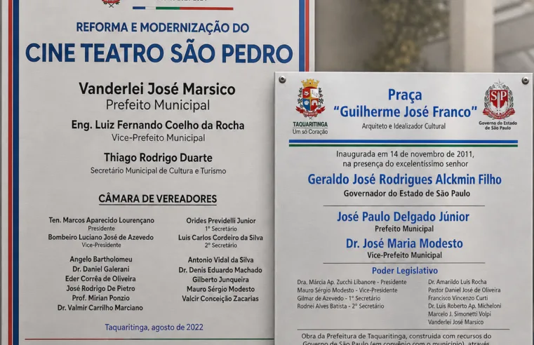PLACAS TAMBÉM CONTAM A HISTÓRIA