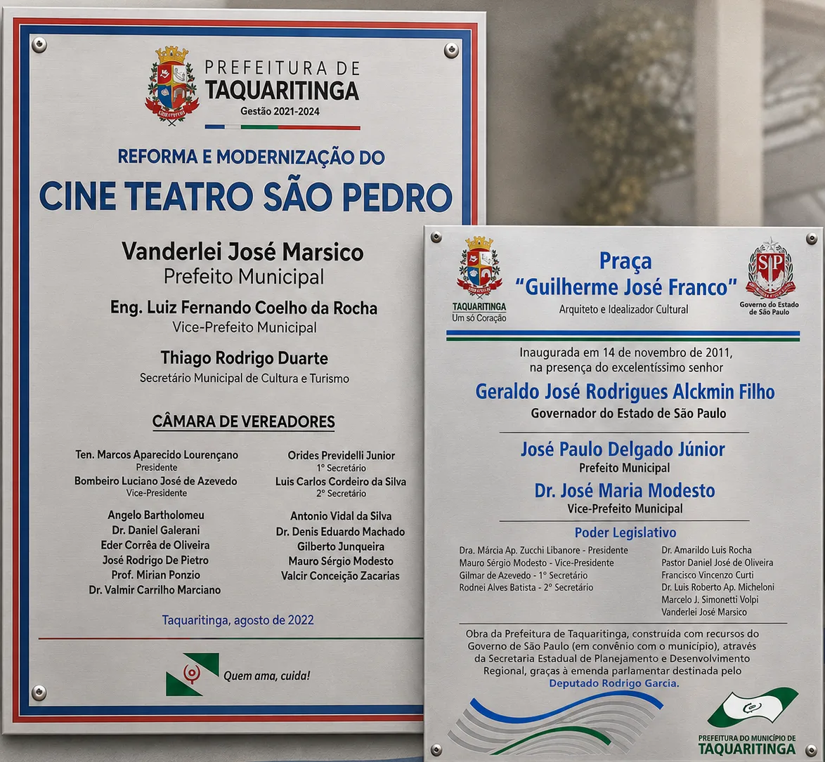
  PLACAS TAMBÉM CONTAM A HISTÓRIA