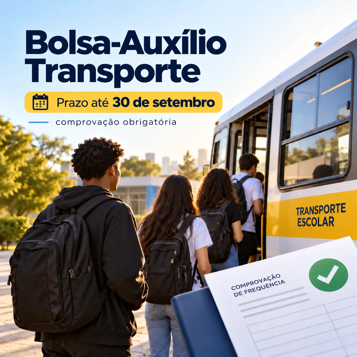 
  Prefeitura exige comprovação de frequência para manter Bolsa-Auxílio Transporte até dia 30