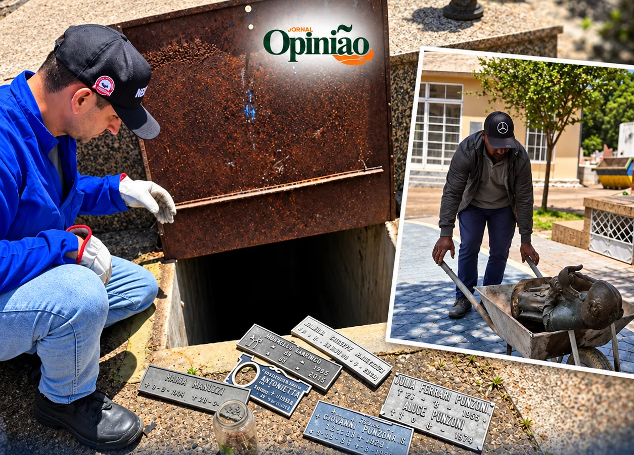 
  Objetos furtados são encontrados dentro de jazigo no Cemitério de Taquaritinga